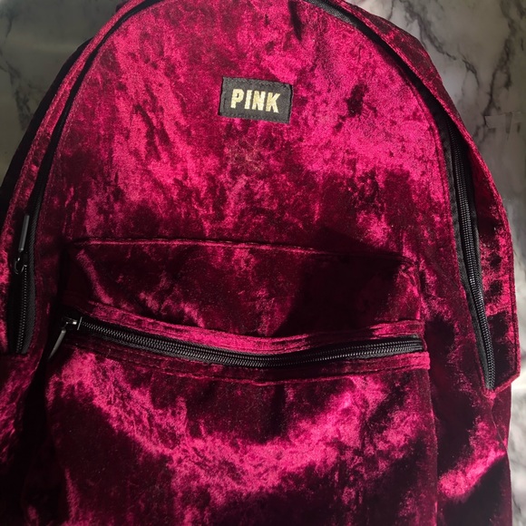 VICTORIA SECRET- CAMPUS BACKPACK in VELVET - Picture 1 of 4